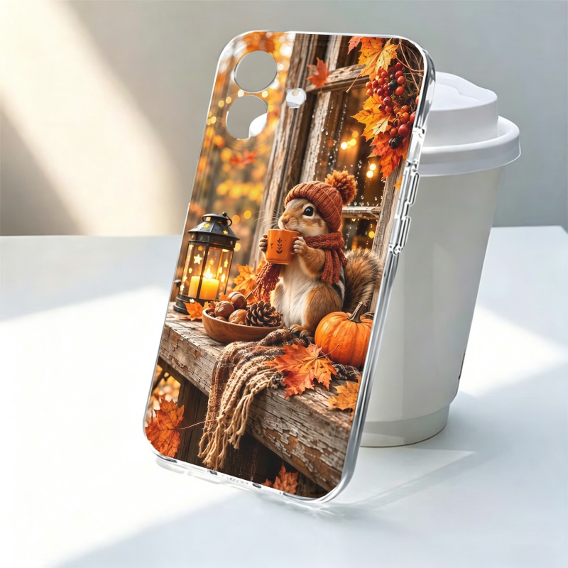 Apple Iphone 15 Pro Max - Çizgi Film Hayvanı Sincap Silikon Telefon