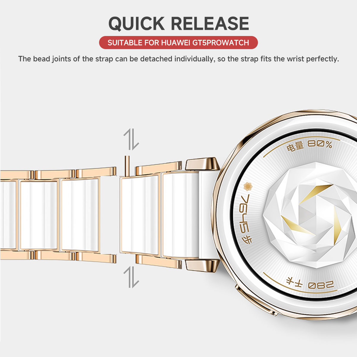 Huawei Watch GT5 Pro 42mm/GT5/ - Ceramic Link Bracelet incelemesi ve fiyatı